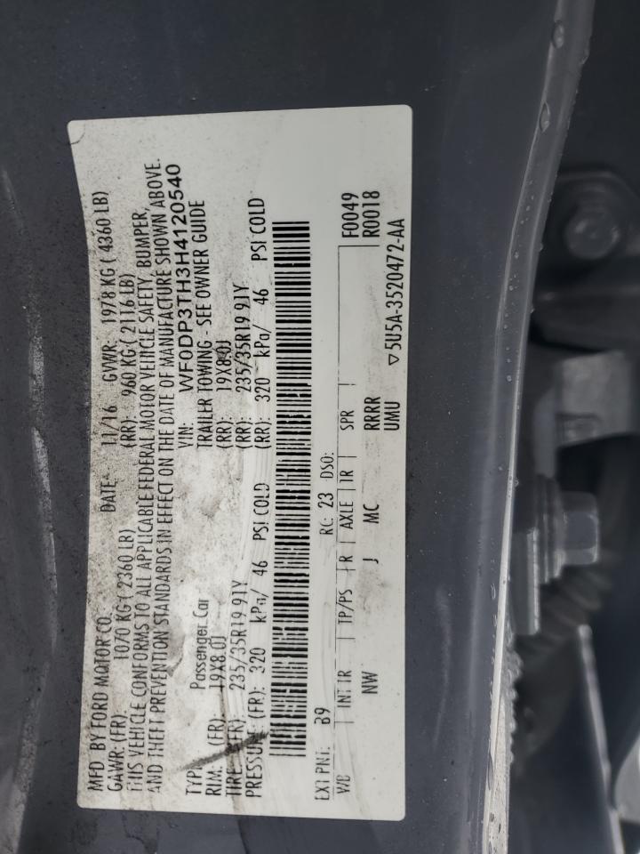 VIN: WF0DP3TH3H4120540 2017 FORD FOCUS