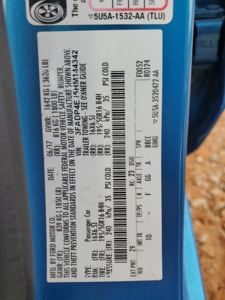 3FADP4EJ5HM144342 FORD FIESTA 2017