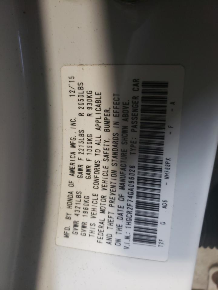 1HGCR2F74GA096028 HONDA ACCORD 2016
