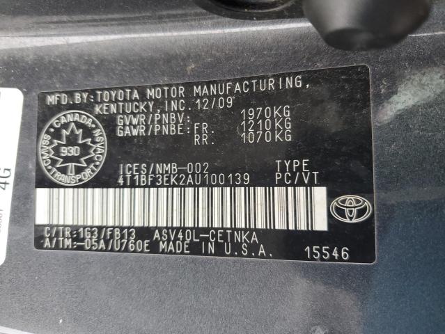 2010 TOYOTA CAMRY BASE