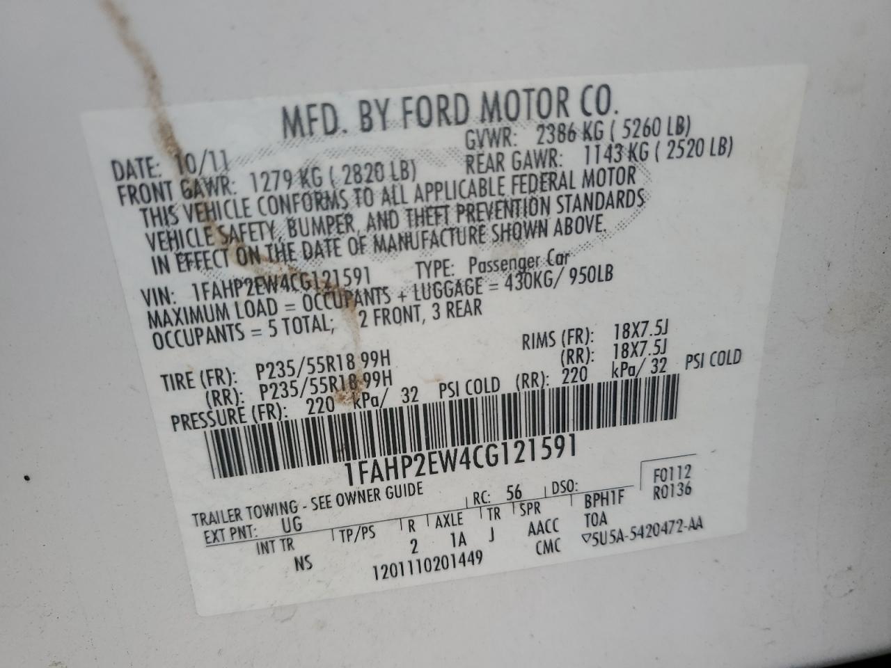 2012 Ford Taurus - Image 12