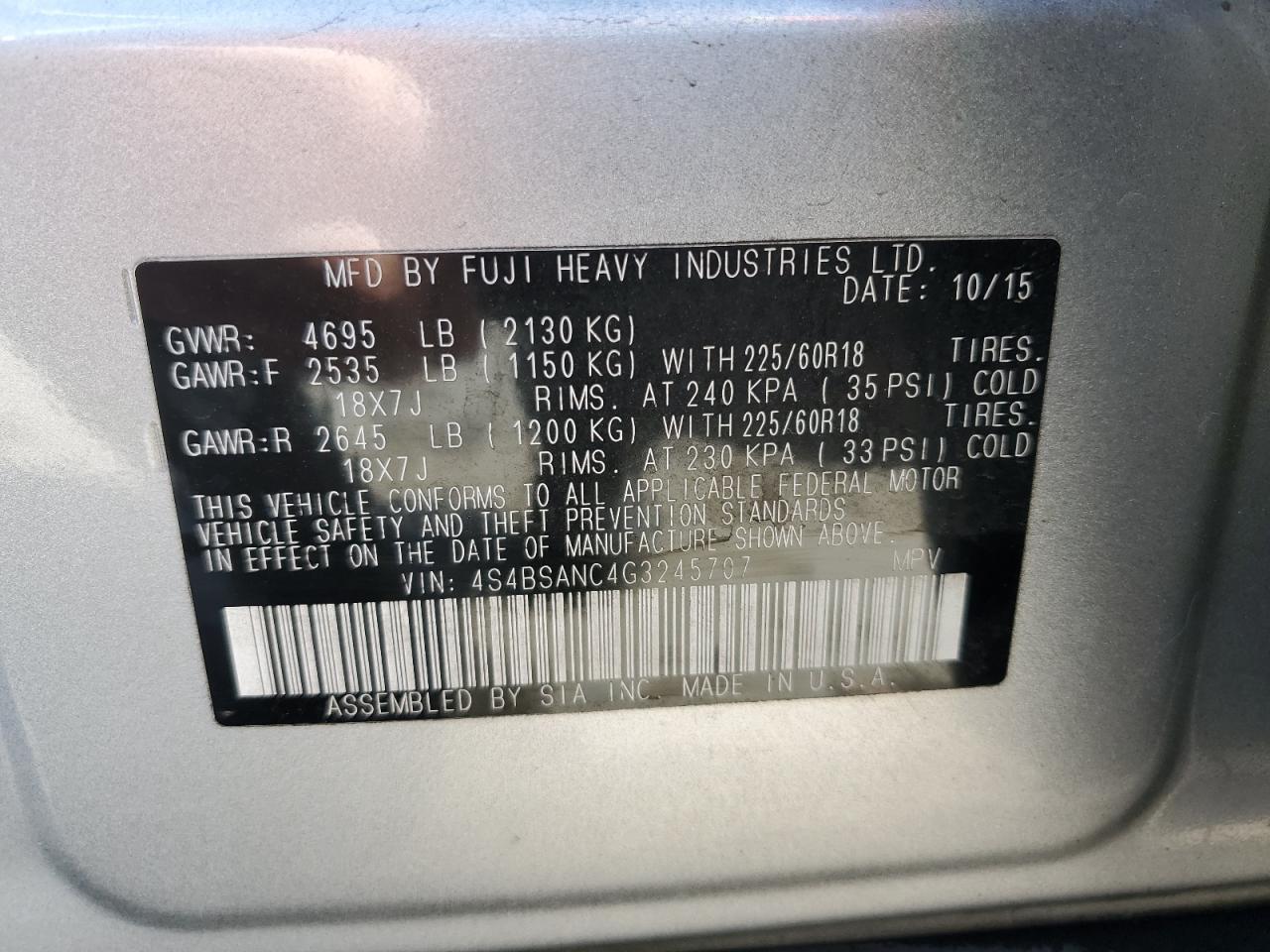 2016 Subaru Outback - Image 15