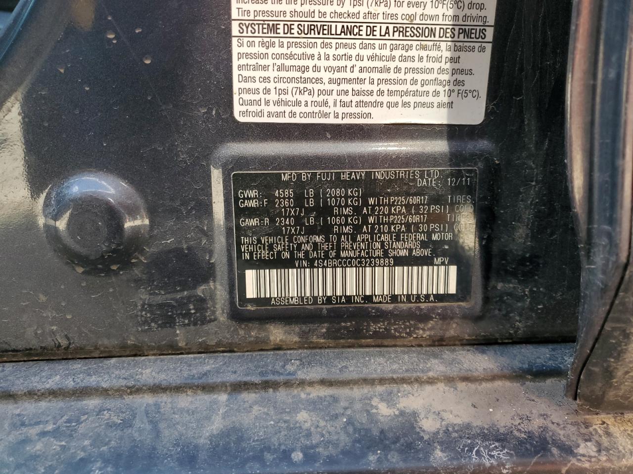 2012 Subaru Outback - Image 12