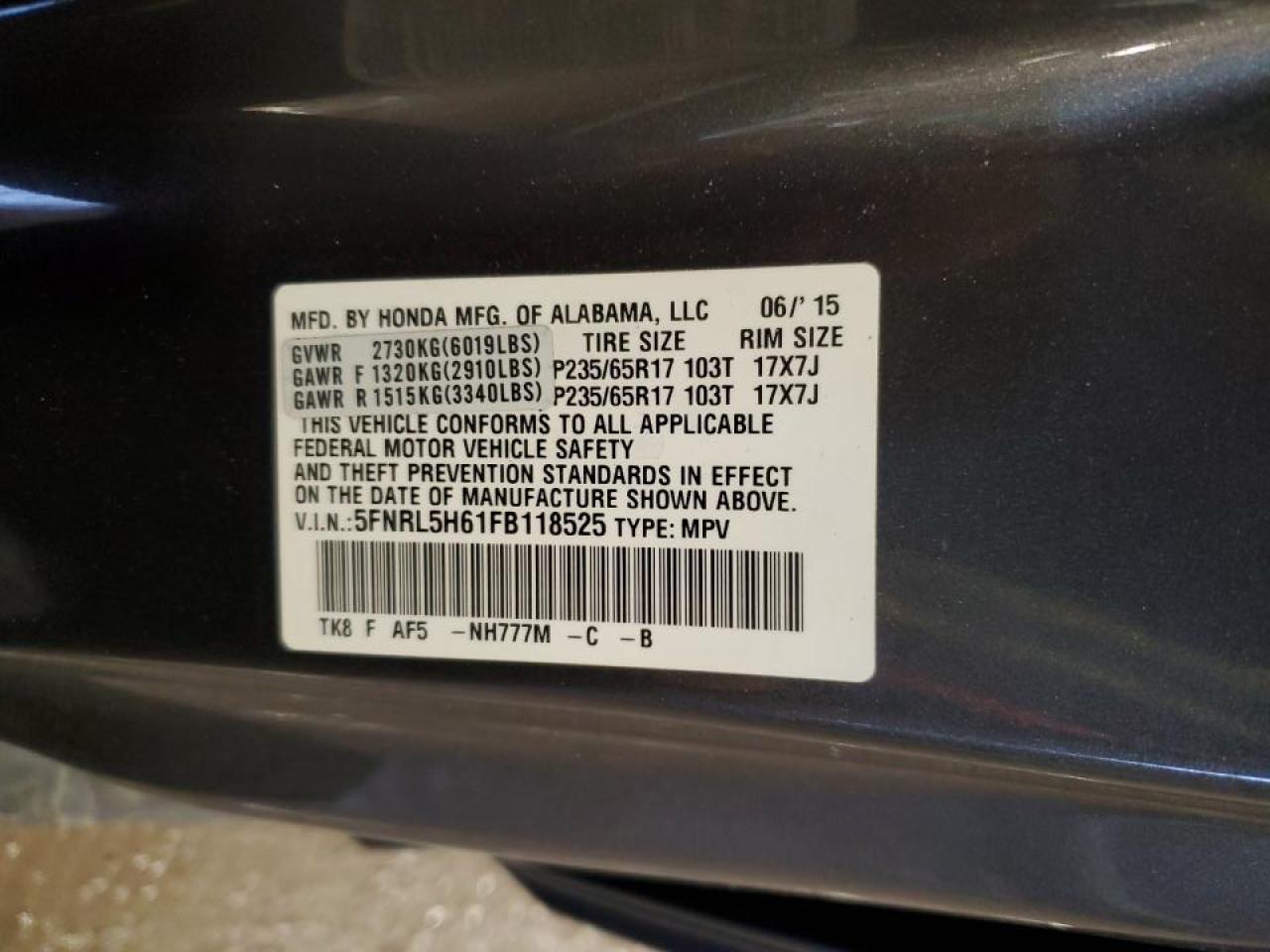 2015 Honda Odyssey - Image 14