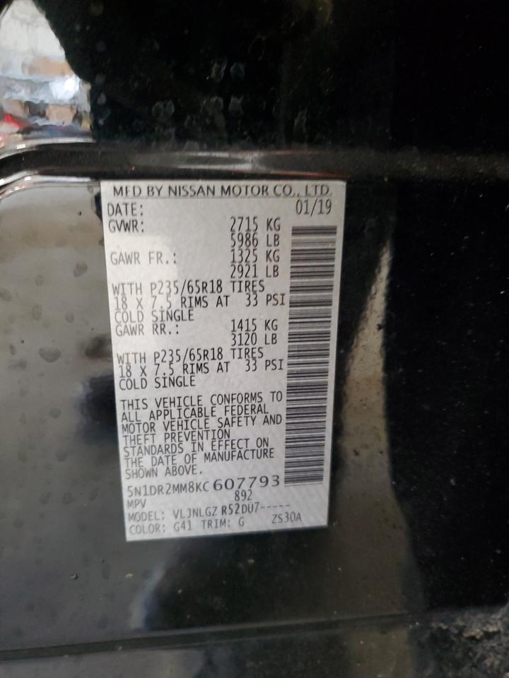 5N1DR2MM8KC607793 NISSAN PATHFINDER 2019