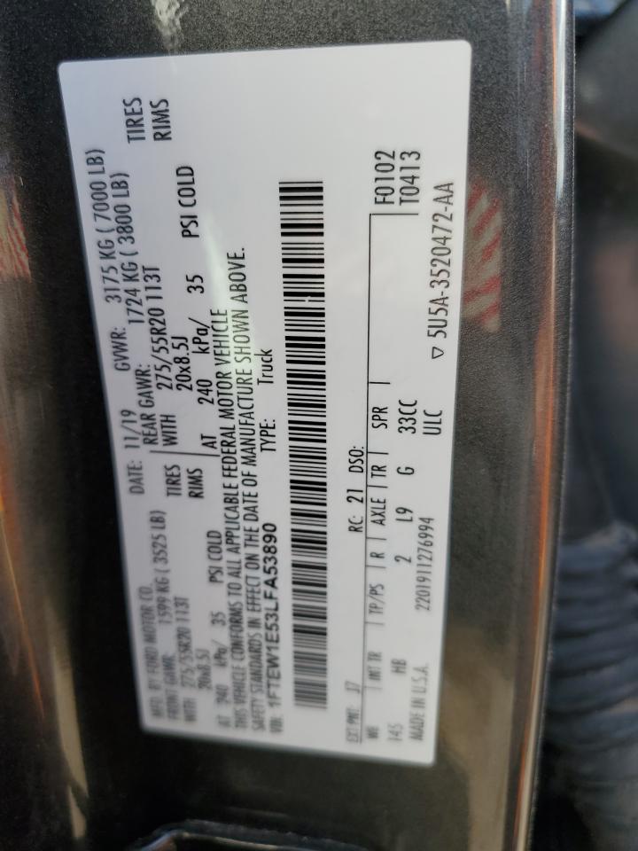 1FTEW1E53LFA53890 FORD F-150 2020
