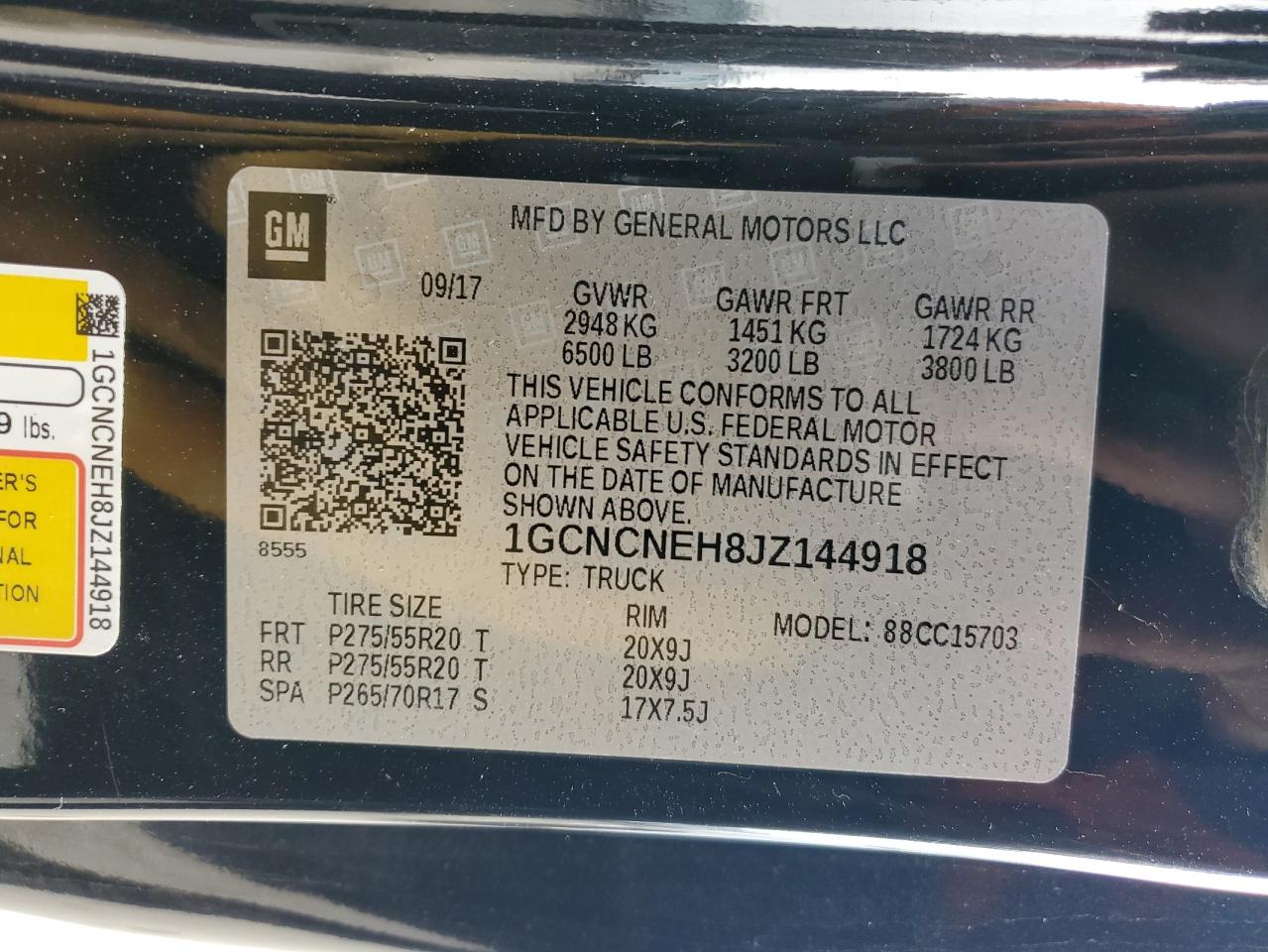 1GCNCNEH8JZ144918 CHEVROLET ALL Models 2018