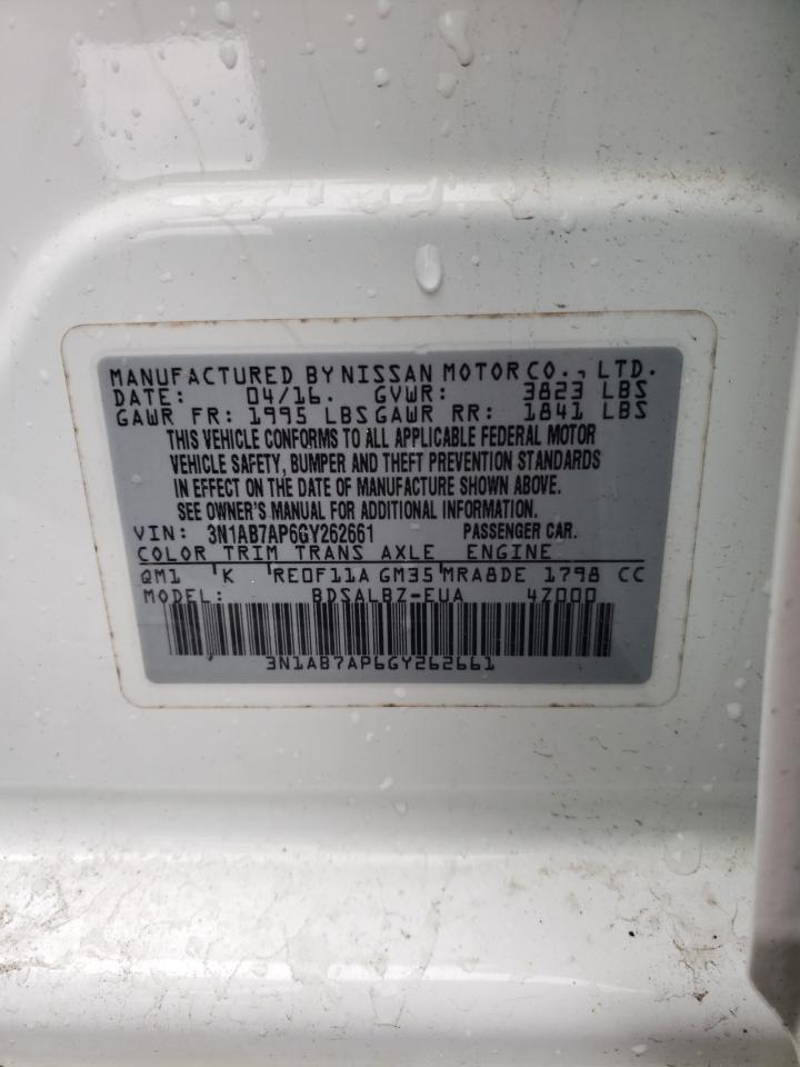 3N1AB7AP6GY262661 NISSAN SENTRA 2016