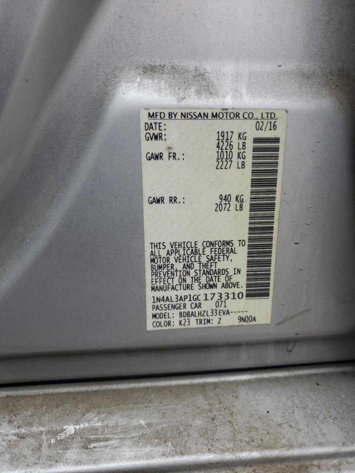 1N4AL3AP1GC173310 NISSAN ALTIMA 2016