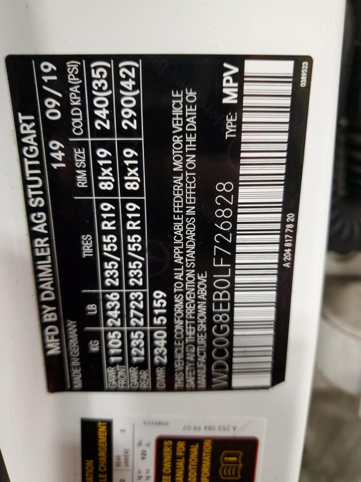 wdc0g8eb0lf726828 WDC0G8EB0LF726828 2020 Mercedes-Benz Glc 300 4Matic