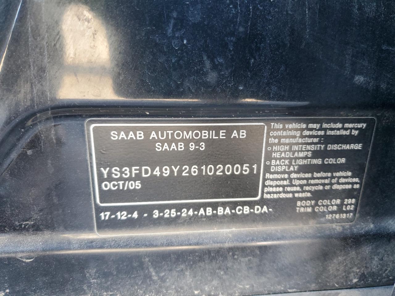 2006 Saab 9-3 - Image 12