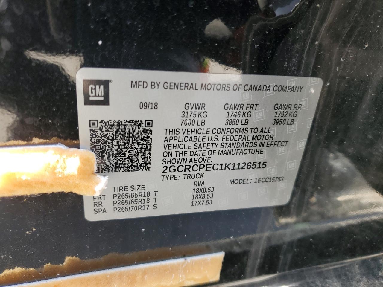 2GCRCPEC1K1126515 CHEVROLET ALL Models 2019