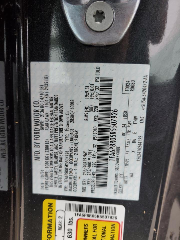 1FA6P8R05R5507926 FORD MUSTANG DA 2024