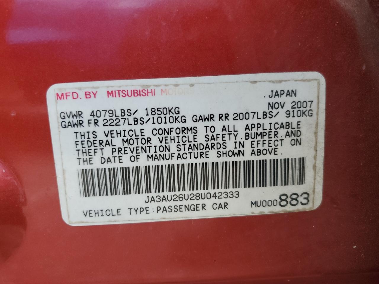 2008 Mitsubishi Lancer - Image 12