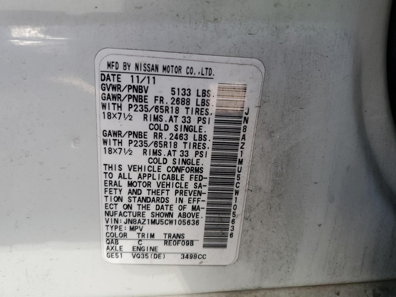 2012 Nissan Murano - Image 12