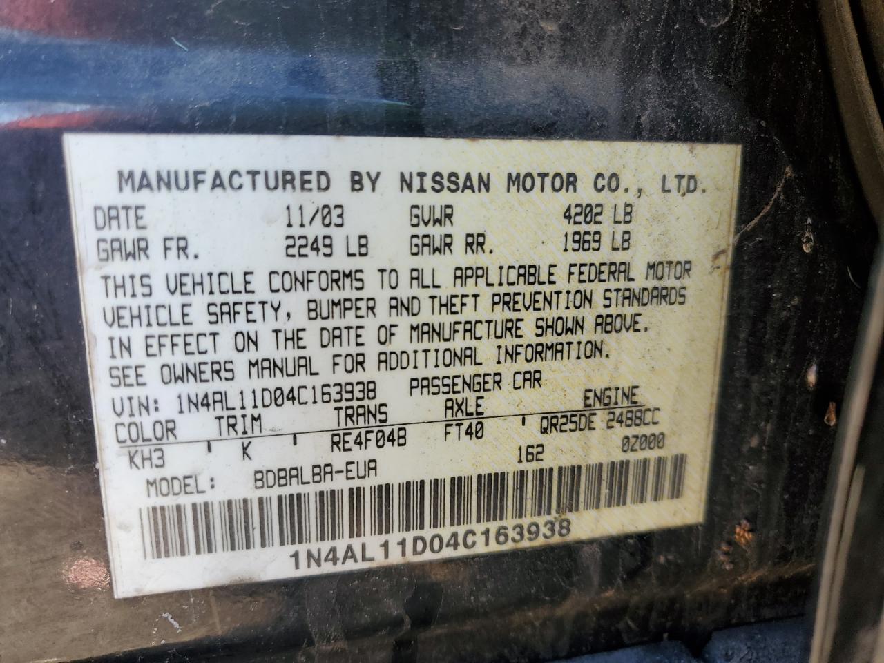 2004 Nissan Altima - Image 12