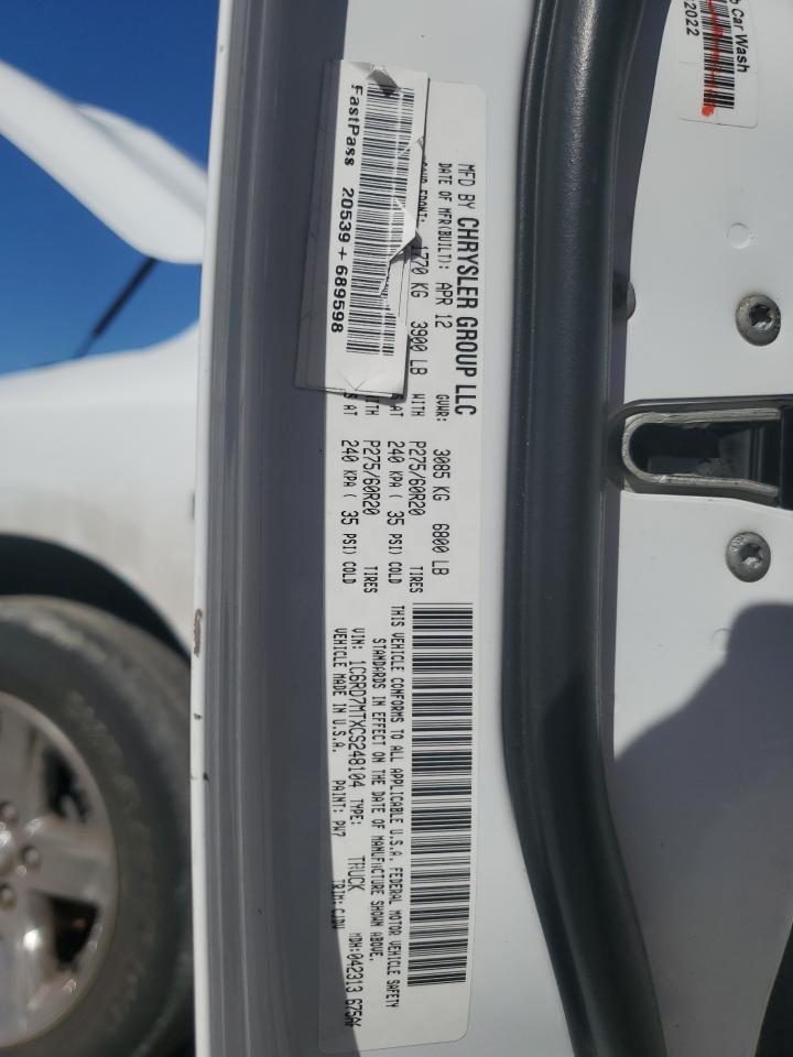 2012 Dodge Ram 1500 Sport VIN: 1C6RD7MTXCS248104 Lot: 46592865