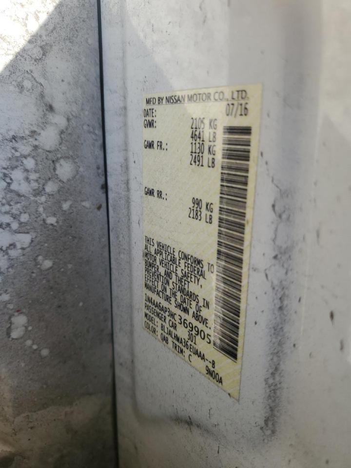 1N4AA6AP3HC369905 NISSAN MAXIMA 2017
