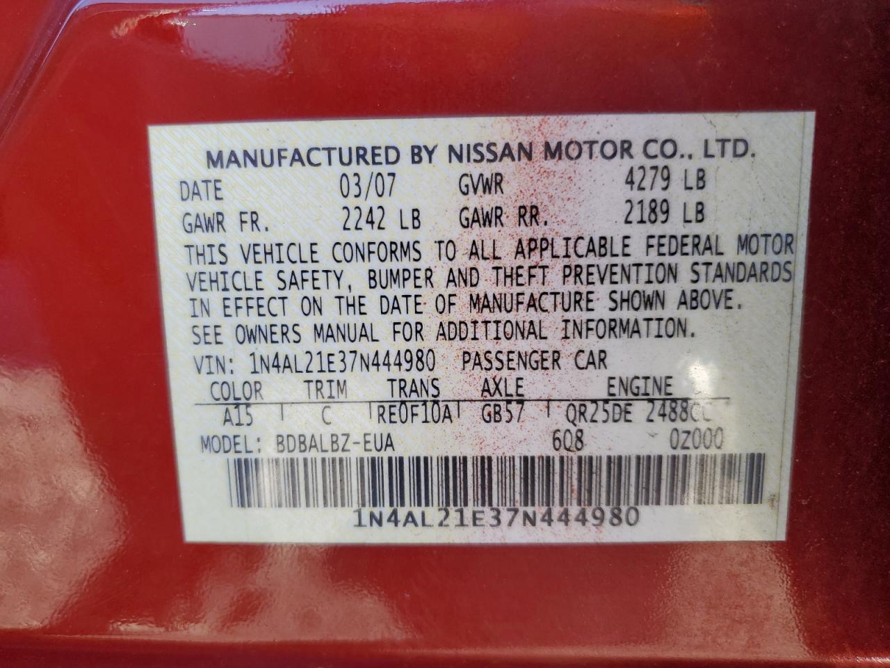 2007 Nissan Altima - Image 14