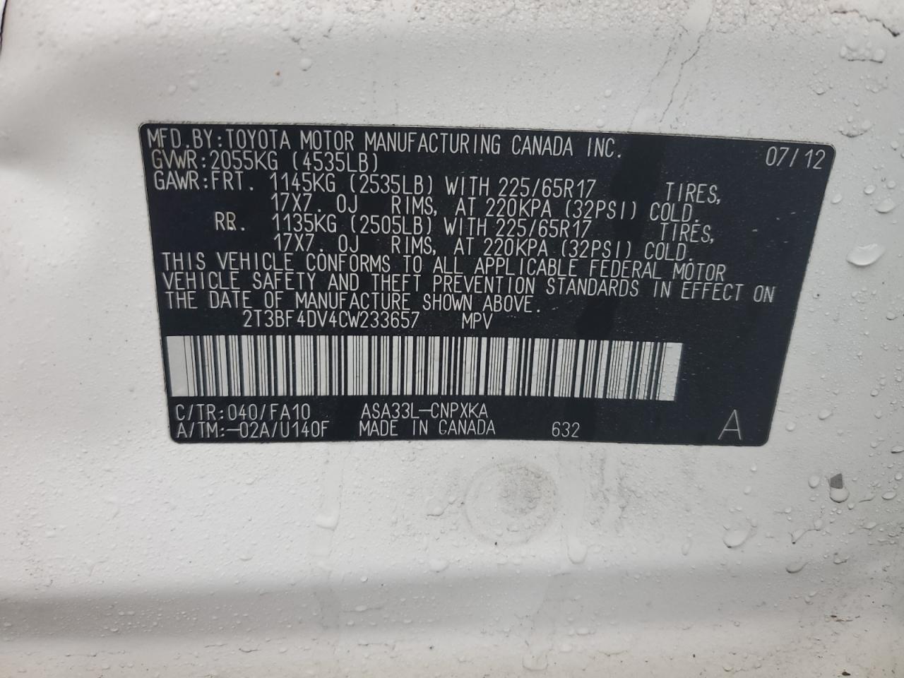 2012 Toyota RAV 4 - Image 13