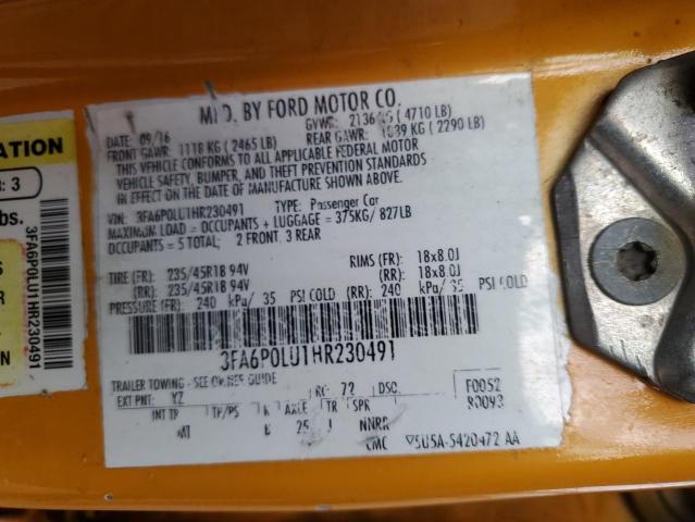2017 FORD FUSION SE HYBRID