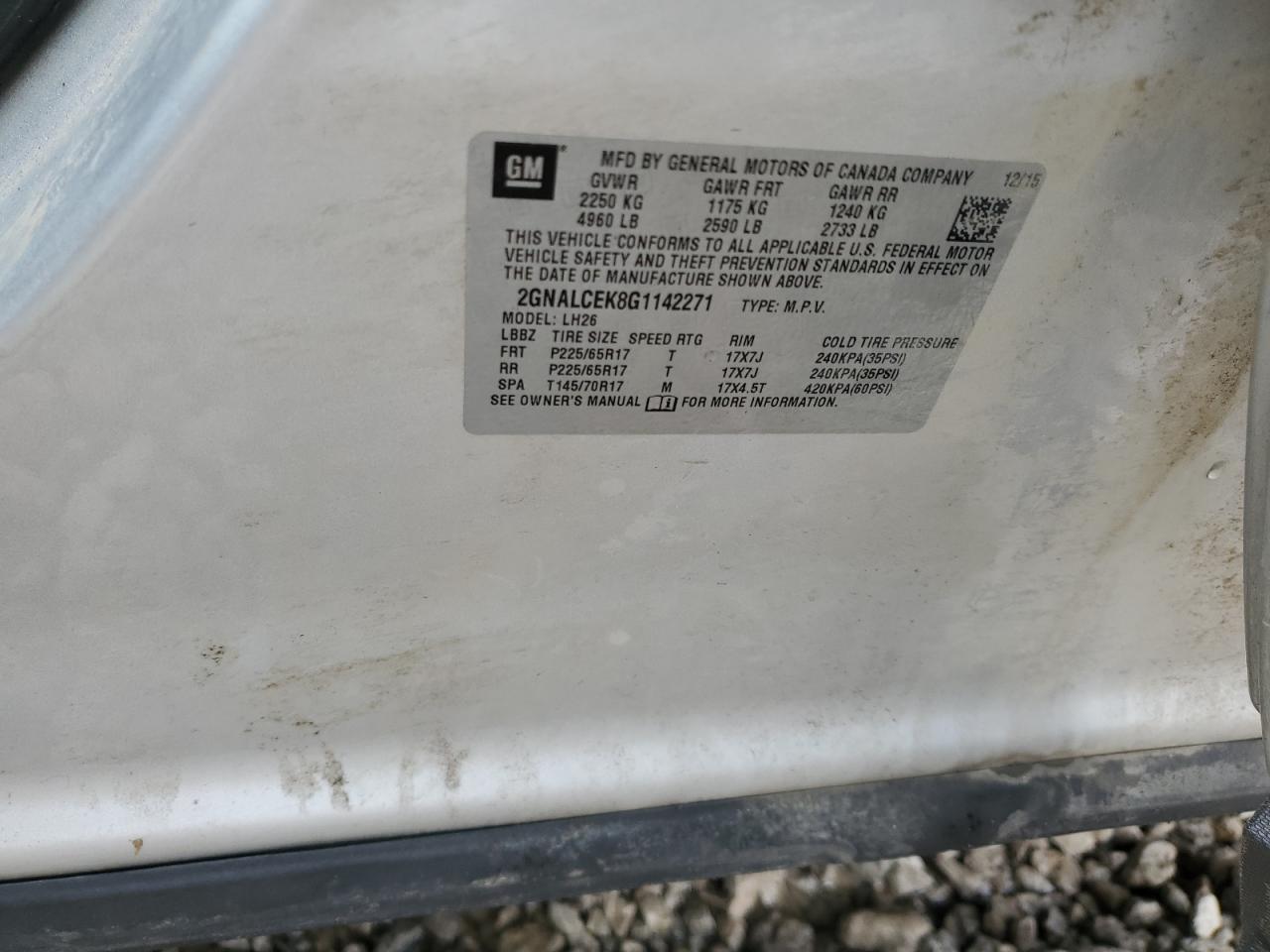 2GNALCEK8G1142271 CHEVROLET EQUINOX 2016