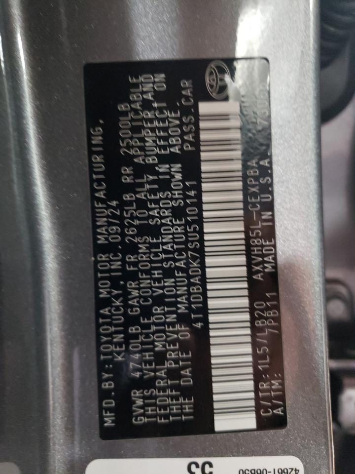 4T1DBADK7SU510141 TOYOTA CAMRY 2025