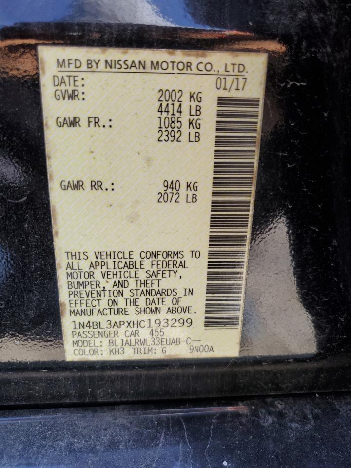 1N4BL3APXHC193299 NISSAN ALTIMA 2017