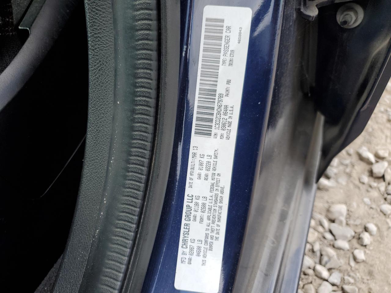 2013 Dodge Avenger Sxt VIN: 1C3CDZCBXDN679789 Lot: 44354785
