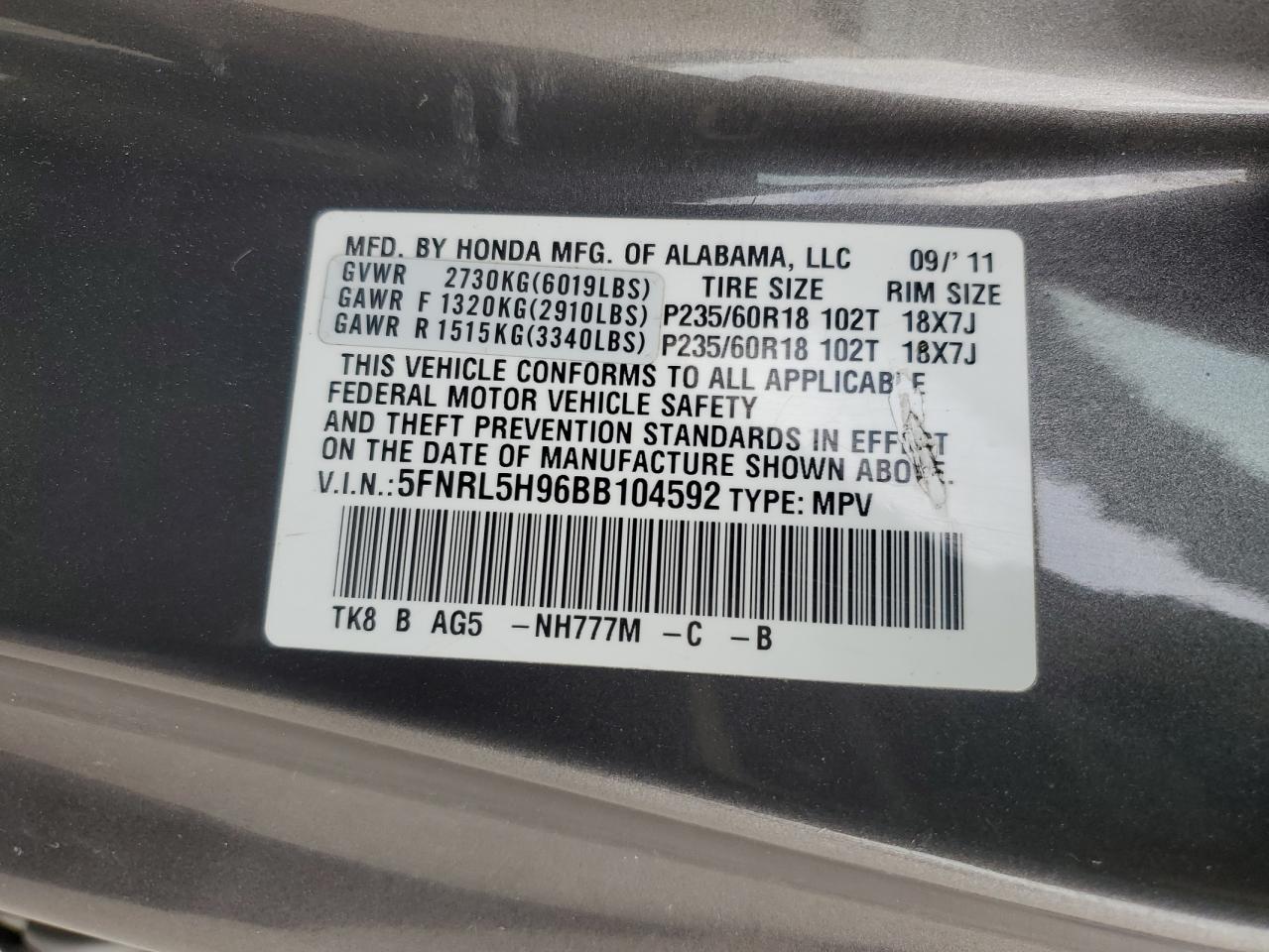 2011 Honda Odyssey - Image 16