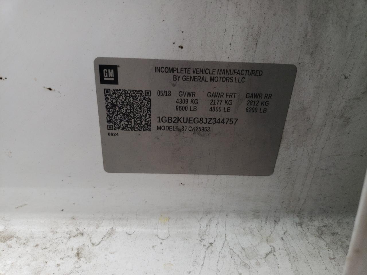 1GB2KUEG8JZ344757 CHEVROLET ALL Models 2018
