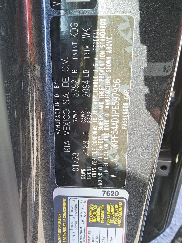 2023 Kia Forte Gt Line VIN: 3KPF54AD1PE597956 Lot: 89349395