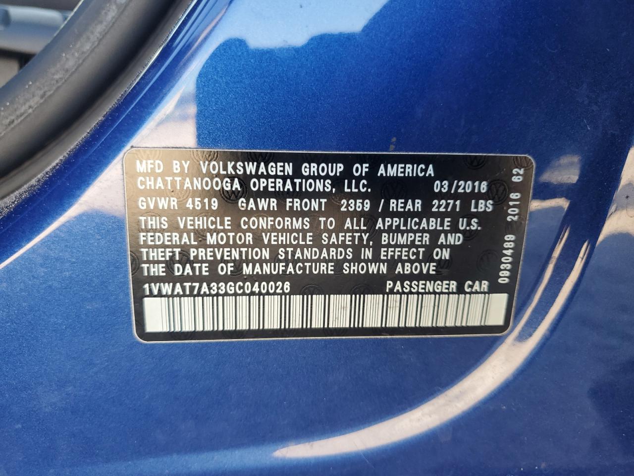 2016 Volkswagen Passat - Image 12