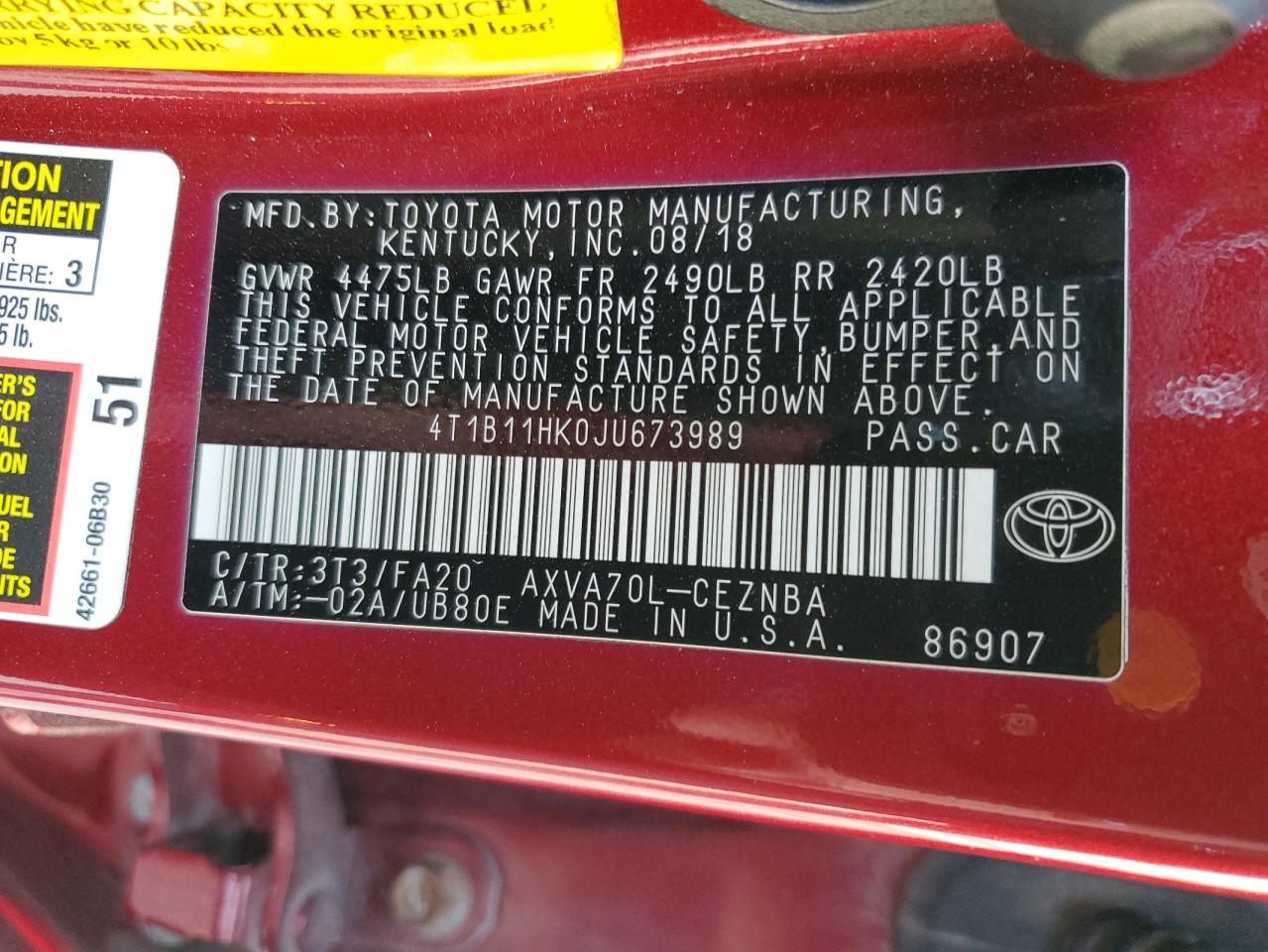 2018 Toyota Camry - Image 12