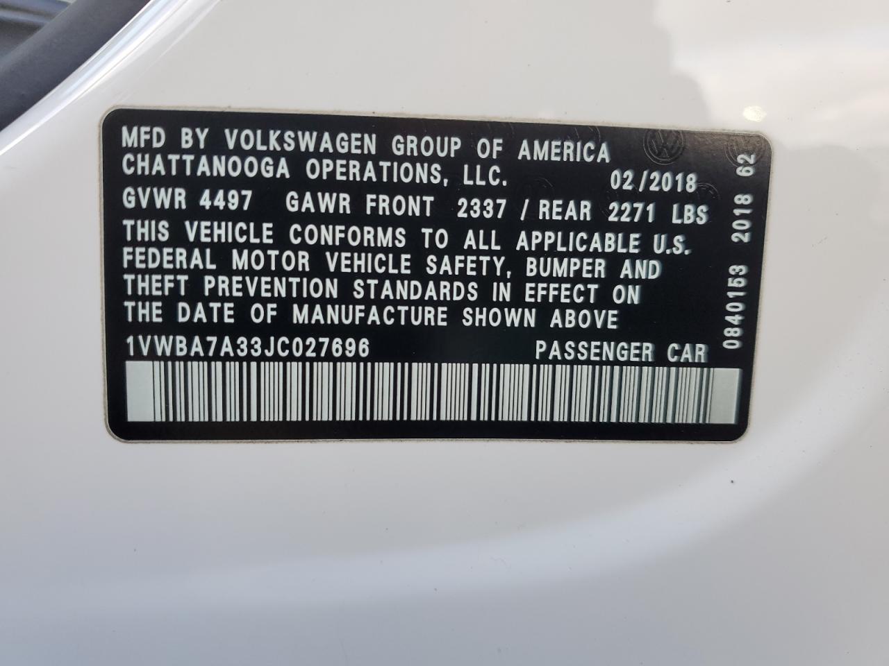 2018 Volkswagen Passat - Image 12