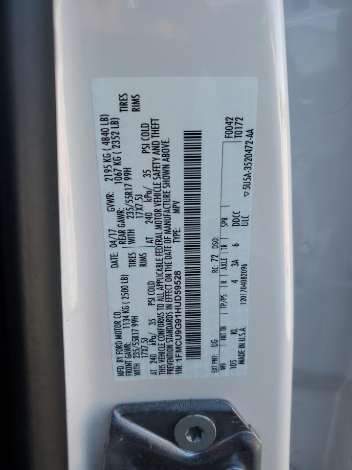 1FMCU9G91HUD59528 FORD ESCAPE 2017