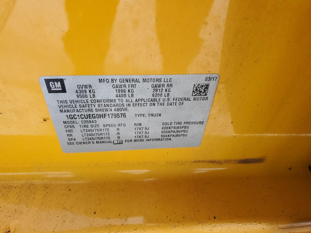 2017 Chevrolet Silverado VIN: 67598644 Lot: 46821455