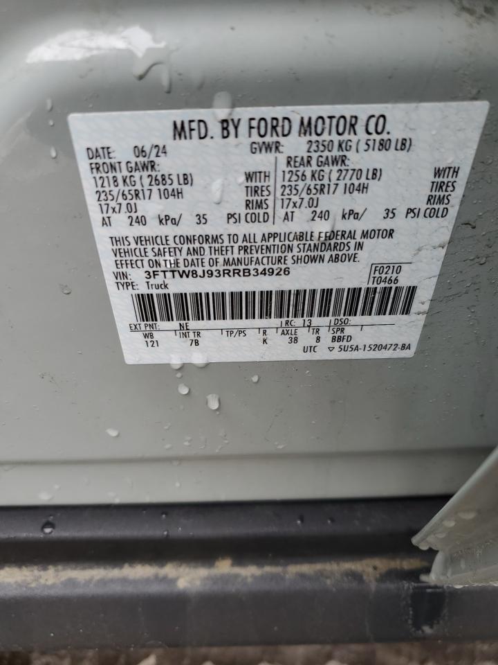 3FTTW8J93RRB34926 FORD MAVERICK 2024
