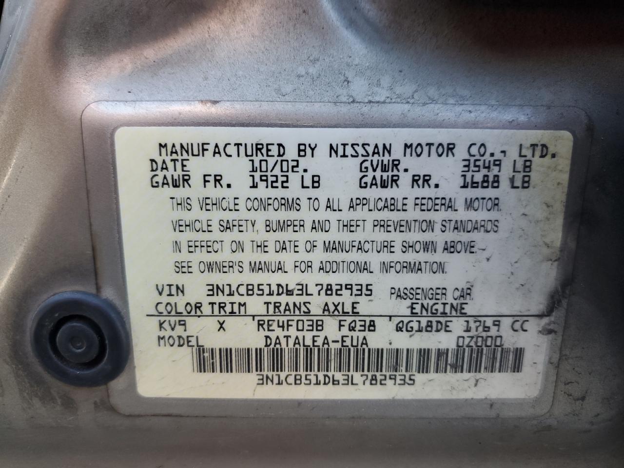 2003 Nissan Sentra - Image 12