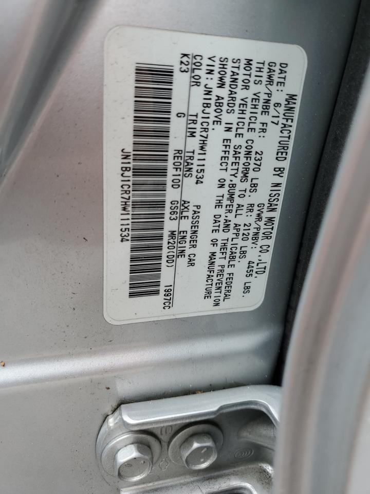 JN1BJ1CR7HW111534 NISSAN ROGUE 2017