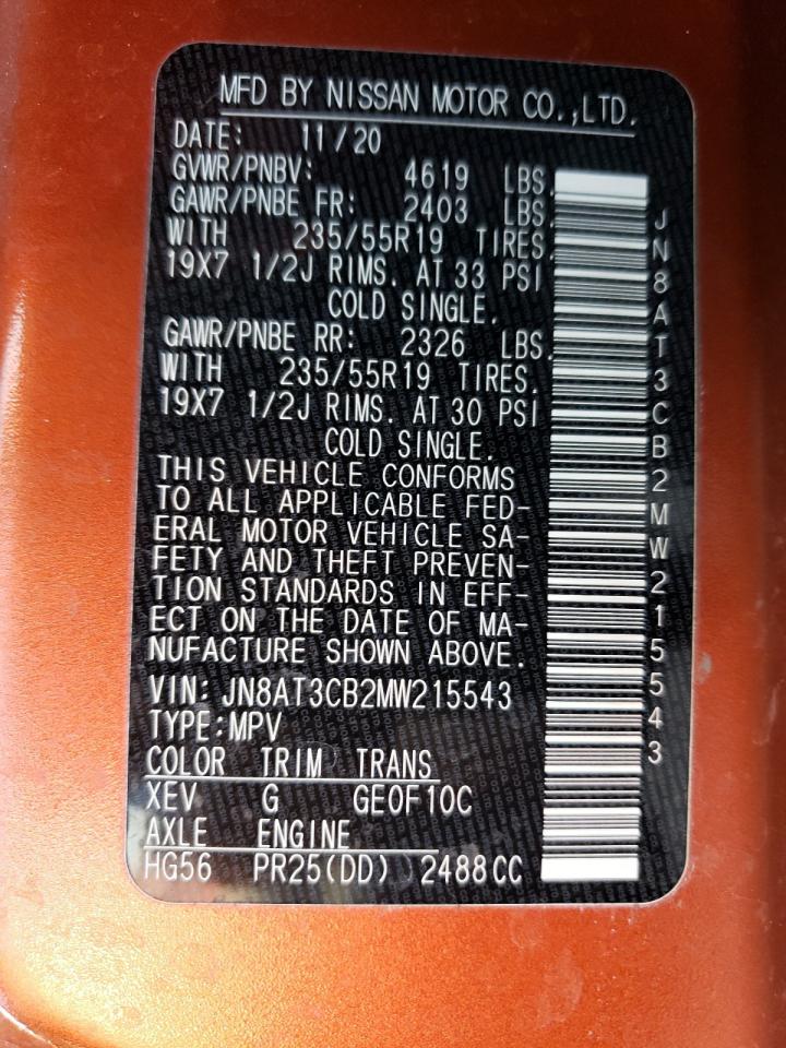 JN8AT3CB2MW215543 NISSAN ROGUE 2021