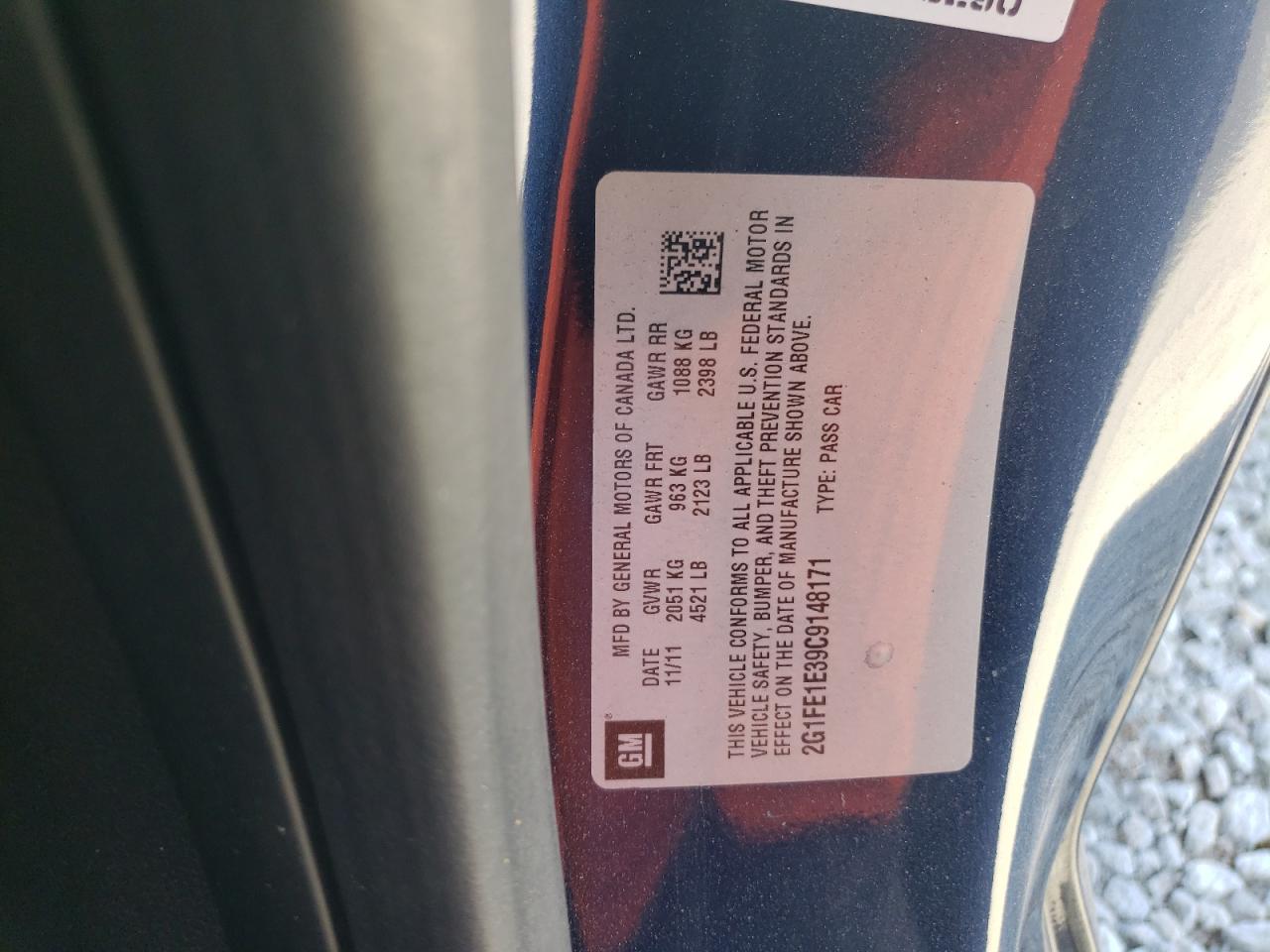 2012 Chevrolet Camaro Ls VIN: 2G1FE1E39C9148171 Lot: 46149475