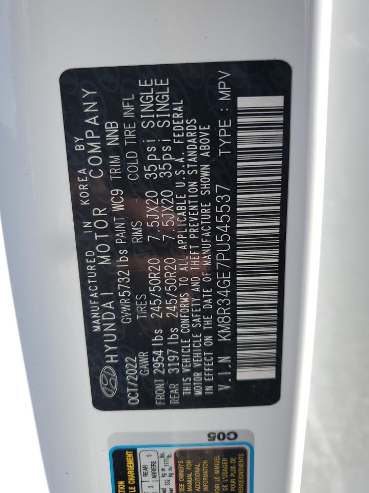 2023 Hyundai Palisade Xrt VIN: KM8R34GE7PU545537 Lot: 46263525