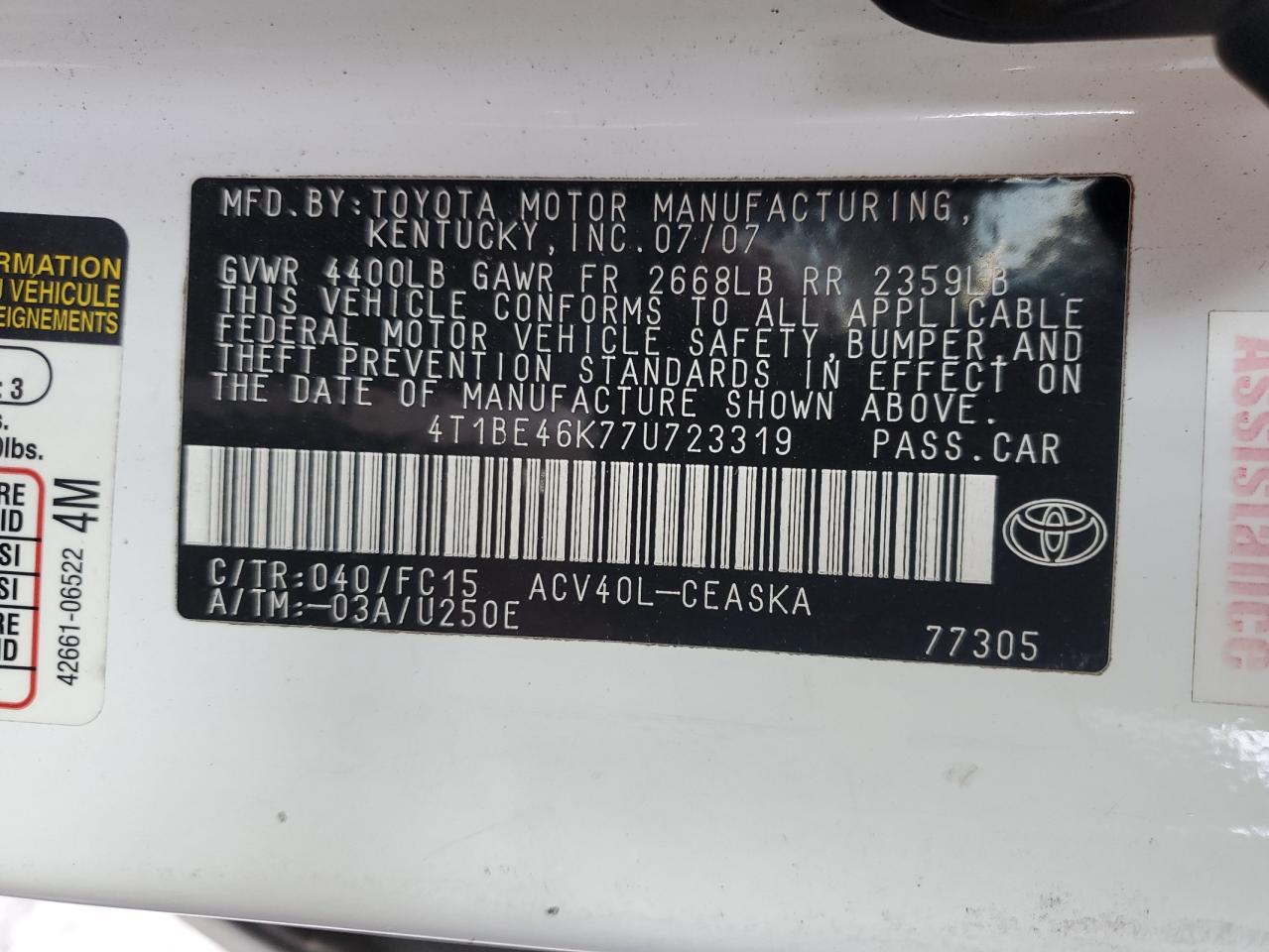 2007 Toyota Camry - Image 13
