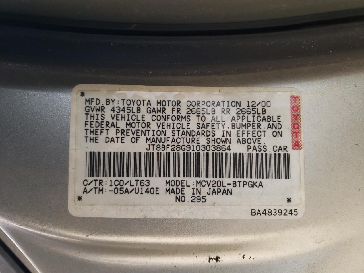 2001 Lexus ES - Image 14