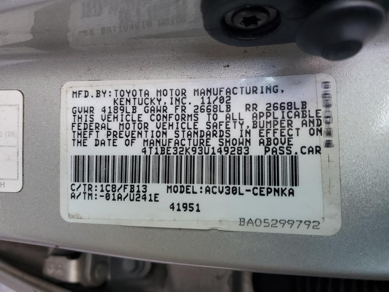 2003 Toyota Camry - Image 14