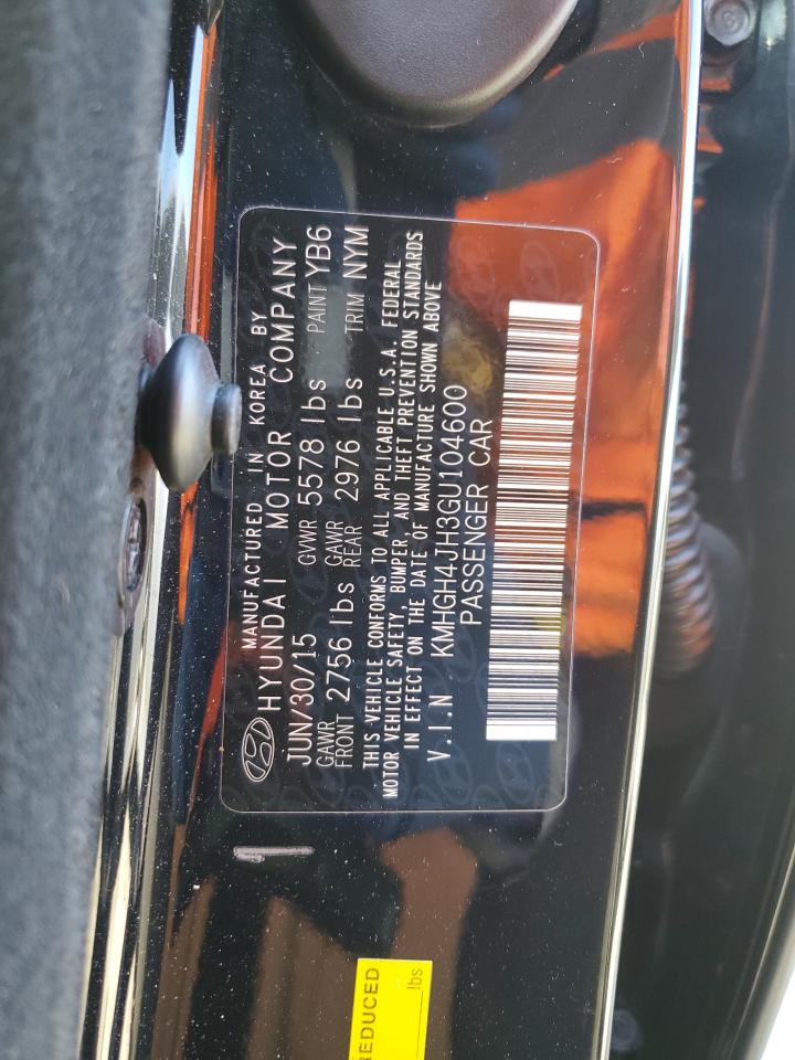 2016 Hyundai Equus Signature VIN: KMHGH4JH3GU104600 Lot: 46083605