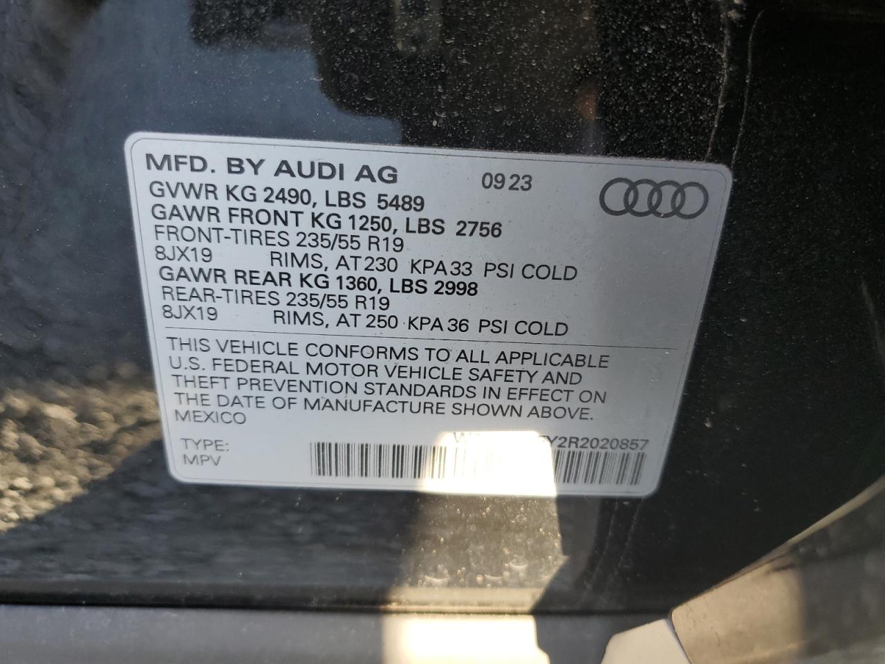 2024 Audi Q5 Premium 45 VIN: WA1GAAFY2R202857 Lot: 45205825