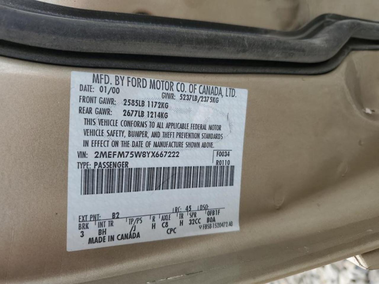 2000 Mercury Grand Marquis Ls VIN: 2MEFM75W8YX667222 Lot: 44953815