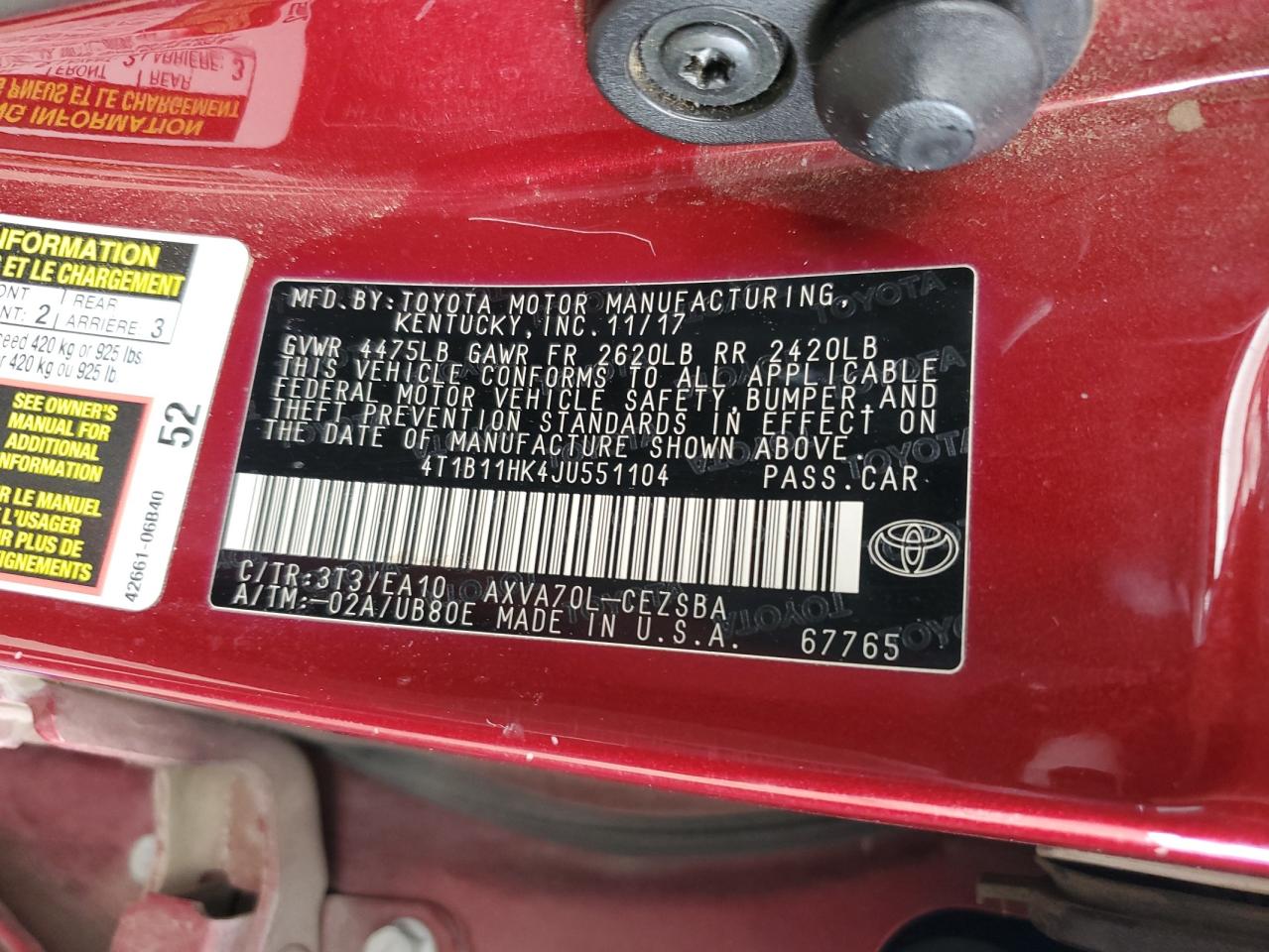 2018 Toyota Camry - Image 13